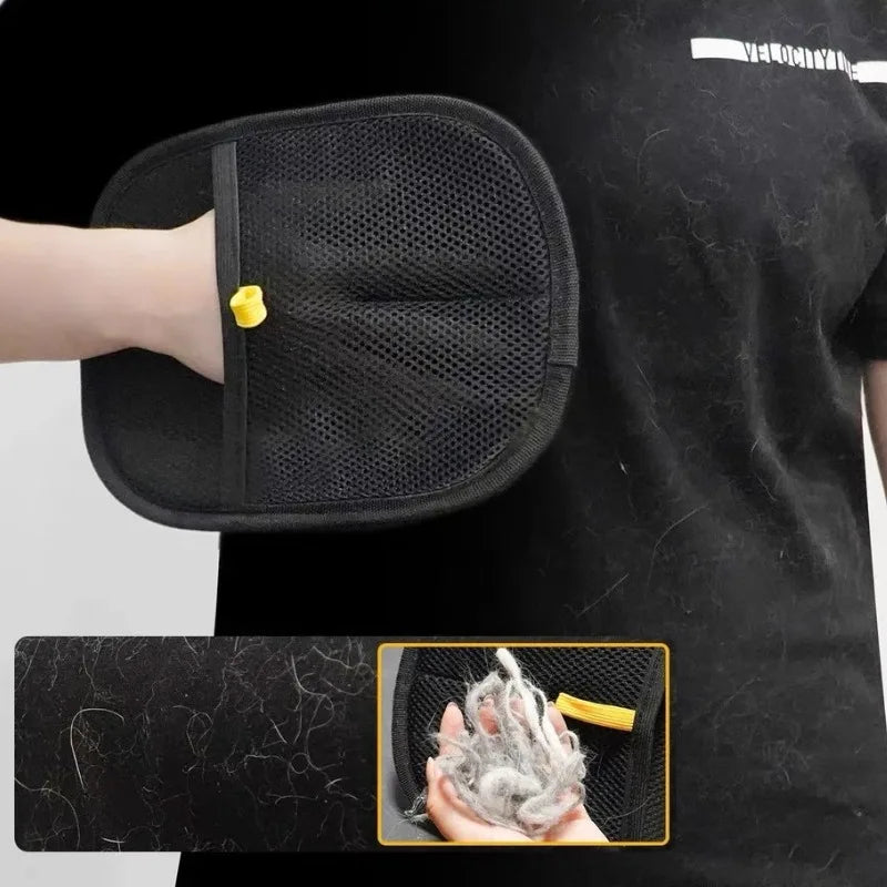 CozyClaw™ cat deshedding glove brush close-up showing silicone bristle texture