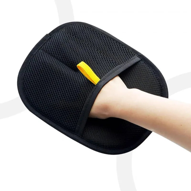 CozyClaw™ double-sided cat hair remover glove showing both textured sides